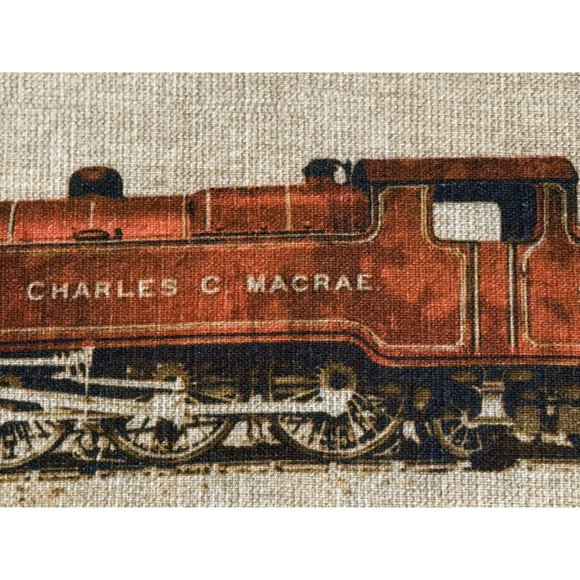 POTTERY BARN 16”x26” Cream/Rust Train 100% Cotton Lumbar Pillow Cover EUC - RARE - Picture 5 of 11